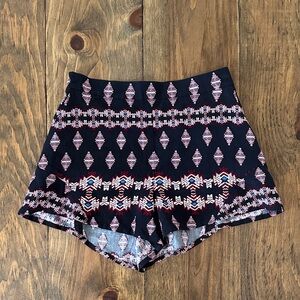 Express Black Patterned High Waist Shorts